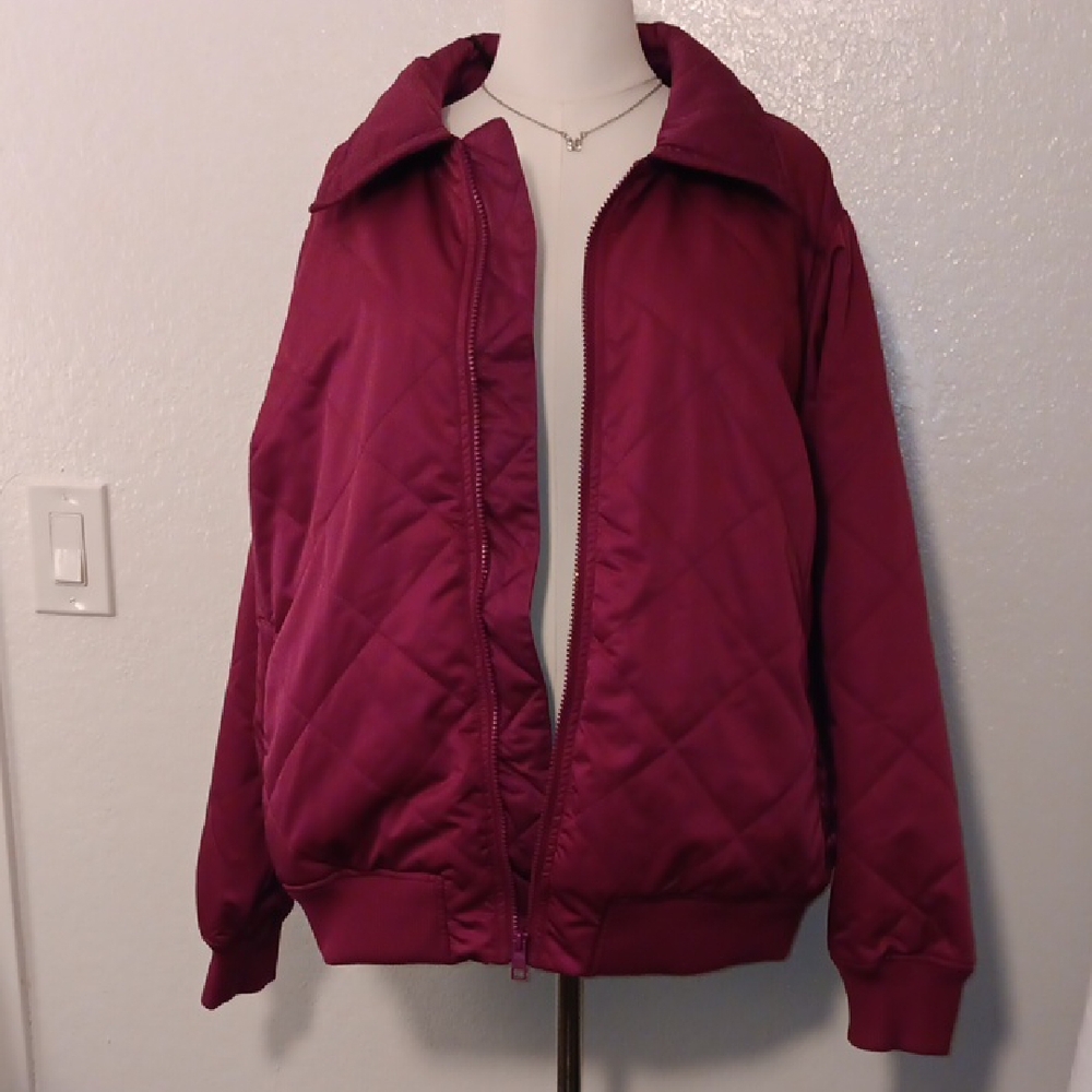 Ava & Viv Women's Quilted Puffer Jacket - Rich Burg